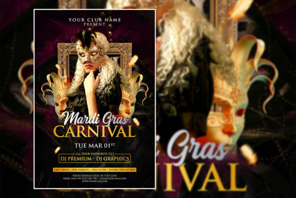 Black Gold Mardi Gras Poster Template: Strategic Design for Event Promotion