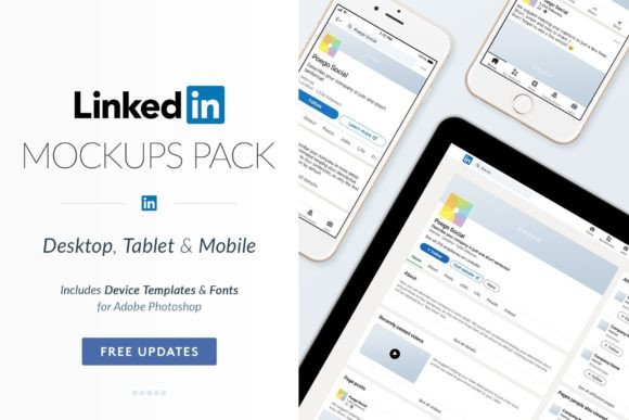 LinkedIn Social Media Mockups Pack: Preview Your Company Page Before You Publish