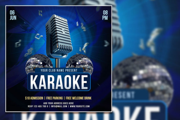 Modern Karaoke Night Social Media Post