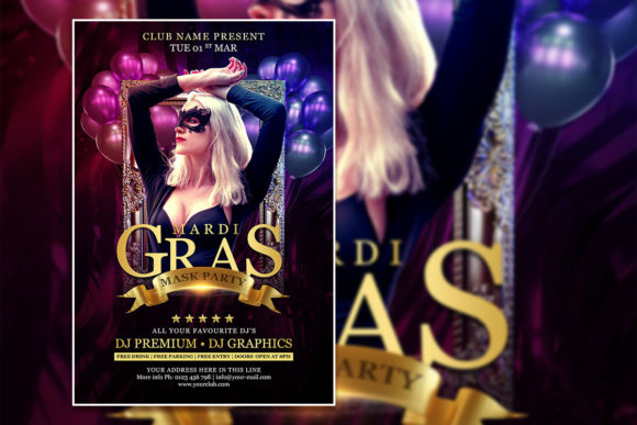 Modern Mardi Gras Poster Template