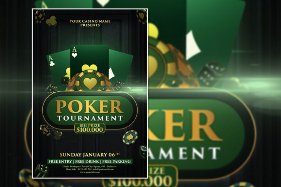 Modern Poker Tournament Poster Template for Strategic Event Promotion