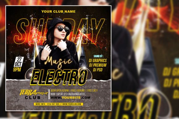 Sunday Electro Social Media Post: A Flyer Template That Works for Real Events